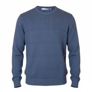 Oscar de la Renta Fall of '12 Slate Blue Cableknit Crewneck Sweater Size…